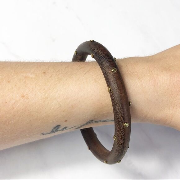 J. Crew Jewelry - J. Crew Studded Wooden Bangle